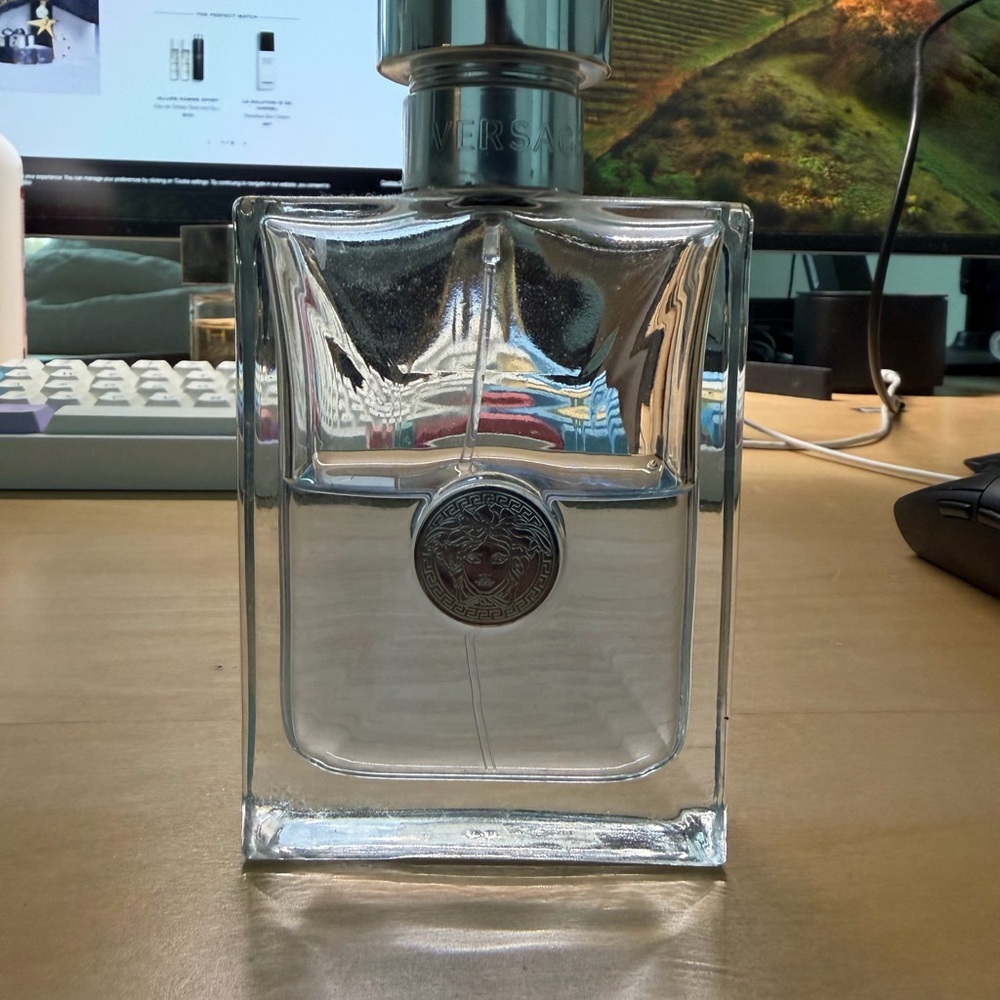 Versace Silver-Capped Glass Bottle